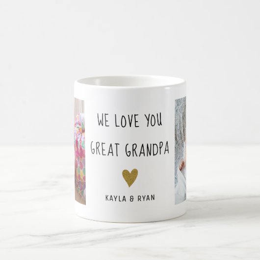 Opa Großkinder 2 FotoCollage Kaffeetasse (Mittel)