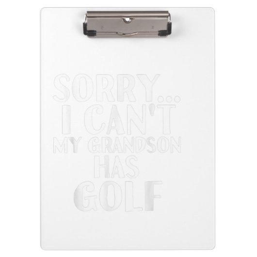 Opa Großmutter mein Enkel hat ein Golfgeschenk Klemmbrett (Vorderseite)