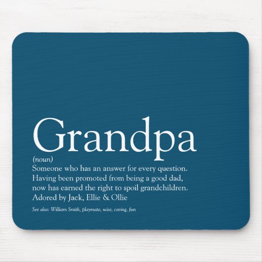 Opa Großvater Grandad Papa Definition Blau Mousepad (Vorne)