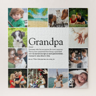 Opa, Großvater, Papa Definition 12 Fotocollage Puzzle