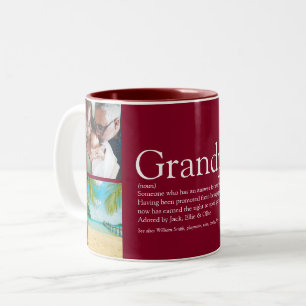 Opa Großvater Papa Definition 4 Foto Burgunder Zweifarbige Tasse