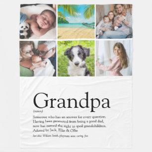 Opa Großvater Papa Definition Foto-Collage Fleecedecke