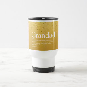 Opa, Großvater, Papa Definition Gold Glitter Reisebecher