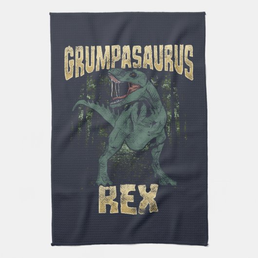 Opa Grumpasaurus Rex Dinosaurier T Rex Geschirrtuch (Vertikal)
