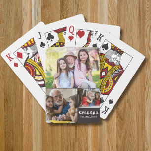 Opa gründete fettes weißes Script 3 Foto Spielkarten