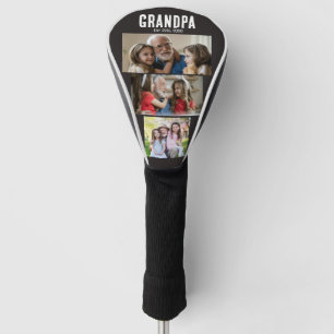 Opa gründete schwarzes Grunge-Script 3 Foto Golf Headcover