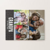 Opa gründete schwarzes Grunge-Script 3 Foto Puzzle (Horizontal)
