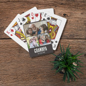 Opa gründete schwarzes Grunge-Script 3 Foto Spielkarten