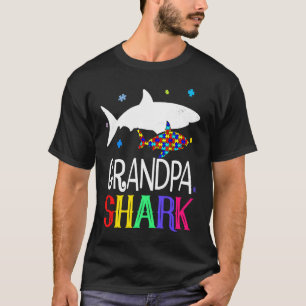 Opa-Hai-Familie Cool Autismus-Bewusstsein T-Shirt