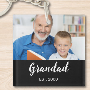 Opa hat die moderne Schriftart-Foto eingerichtet Schlüsselanhänger