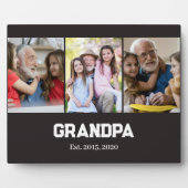 Opa hat einfaches weißes Skript 3 Foto eingerichte Fotoplatte (Vorderseite)