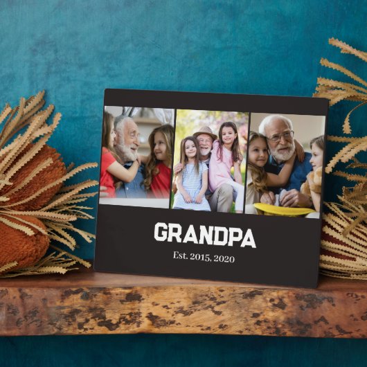 Opa hat einfaches weißes Skript 3 Foto eingerichte Fotoplatte (Seite)