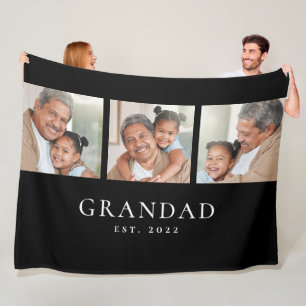 Opa hat Elegant 3 Foto Schwarz gegründet Fleecedecke