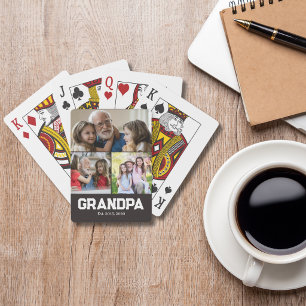 Opa hat fett weiße Schrift 3 Foto eingerichtet Spielkarten