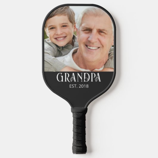 Opa hat Foto eingerichtet Pickleball Schläger (Vorderseite)