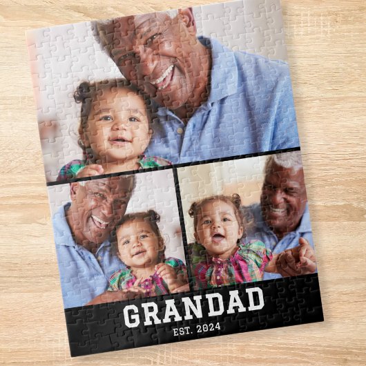 Opa hat Modern Bold 3 Foto eingerichtet Puzzle