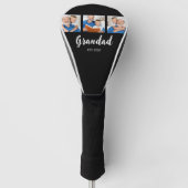 Opa hat Modern Script 3 Foto Schwarz etabliert Golf Headcover (Vorderseite)