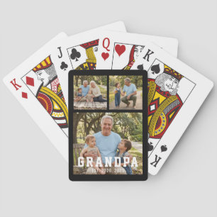 Opa hat modernes Schwarz fett 3 Foto eingerichtet Spielkarten