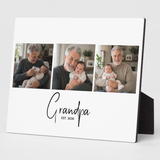 Opa hat Modernes Skript 3 Foto eingerichtet Fotoplatte (Seite)