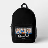 Opa hat modernes Skript 3 Foto Schwarz eingerichte Bedruckter Rucksack (Vorderseite)