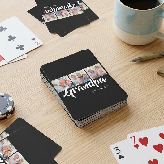 Opa hat modernes Skript Schwarz 3 Foto Spielkarten
