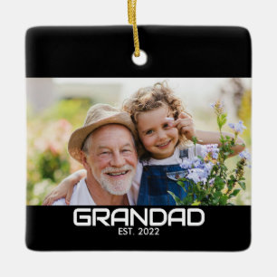 Opa hat Schwarz Weiß Fett Foto erstellt  Keramikornament