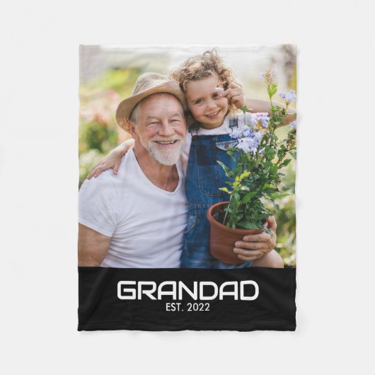 Opa hat Spaß etabliert Fettes Foto Fleecedecke (Vorderseite)