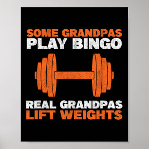 Opa hebt Gewichte Bodybuilding Großvater Gewicht Poster