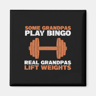 Opa hebt Gewichte Fitnessstudio Workout Bodybuildi Magnet