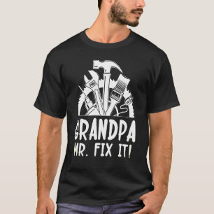 Opa Herr Fix Es glücklich Vater Tag Mechanik Plumb T-Shirt