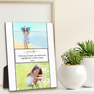 Opa I Liebe Sie - 2 Foto weiß und grau Fotoplatte