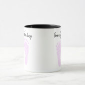 Opa in Gewartet Überraschung Pink Baby Footprints Tasse (Zentrum)
