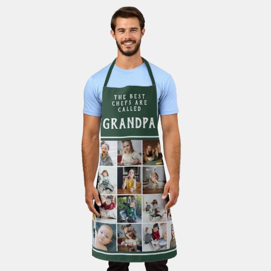 Opa ist die beste Koch-Collage Schürze (Getragen)