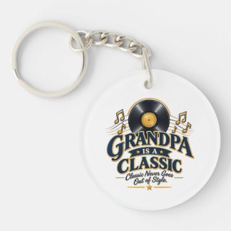 Opa ist ein klassischer Vintage-Musik-Schlüsselanh Schlüsselanhänger