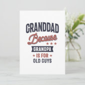 Opa ist für alte Typ Dankeskarte (Stehend Vorderseite)