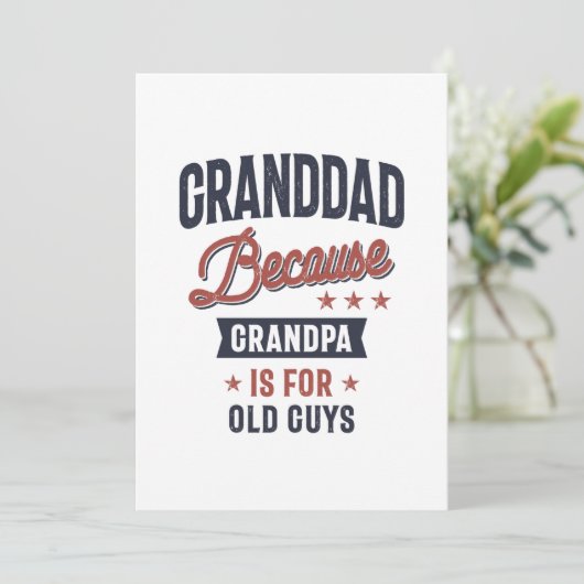 Opa ist für alte Typ Dankeskarte (Stehend Vorderseite)