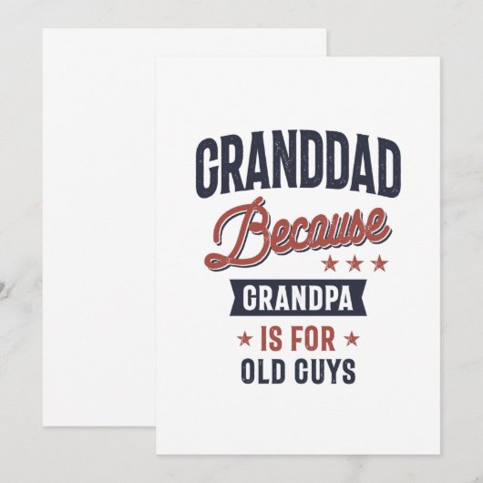 Opa ist für alte Typ Dankeskarte (Vorne/Hinten)