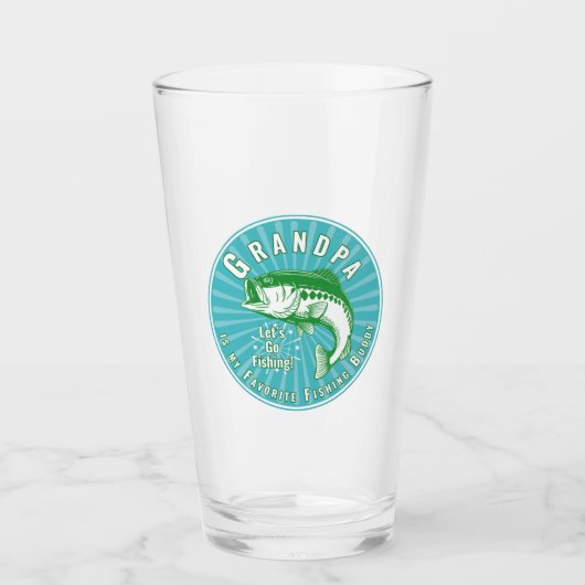 "Opa ist mein Angelbuddy" Glas (Vorderseite)