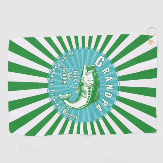 "Opa ist mein Angelbuddy" Golfhandtuch (Horizontal)