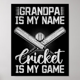 Opa ist mein Name Cricket ist mein Spiel - Cricket Poster