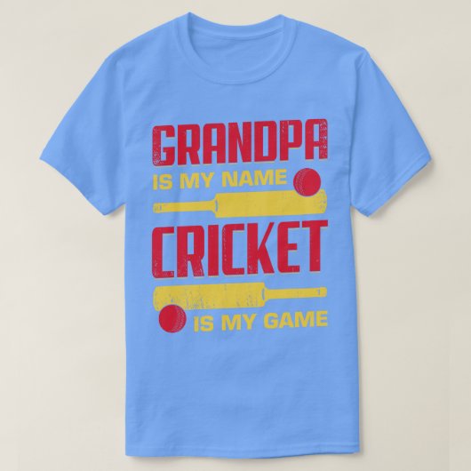 Opa ist mein Name Cricket ist mein Spiel T-Shirt (Design vorne)