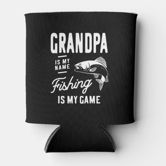 Opa ist mein Name Fischen ist mein Game-Geschenk Dosenkühler (Vorderseite)