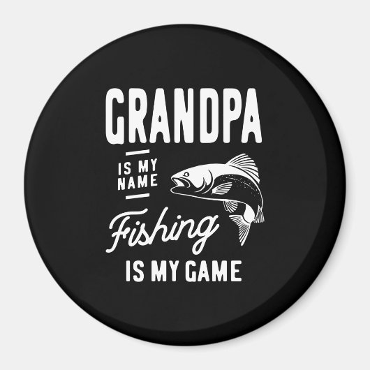 Opa ist mein Name Fischen ist mein Game-Geschenk Magnet (Vorne)