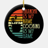 Opa ist mein Name Kochen ist mein Spiel Sport Keramik Ornament (Hinten)