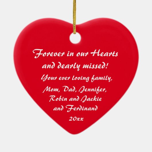 Opa Joe in Love Memory Script + Familiennamen Keramik Ornament (Hinten)