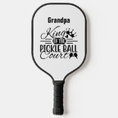 Opa King of the Pickleball Court Sprichwort Modern Pickleball Schläger (Rückseite)