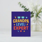 Opa-Level-Experte (Cartoon-Stil) Postkarte (Stehend Vorderseite)