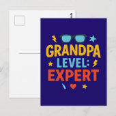 Opa-Level-Experte (Cartoon-Stil) Postkarte (Vorne/Hinten)