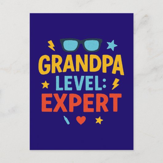 Opa-Level-Experte (Cartoon-Stil) Postkarte (Vorderseite)