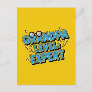 Opa-Level-Experte (Cartoon-Stil) Postkarte